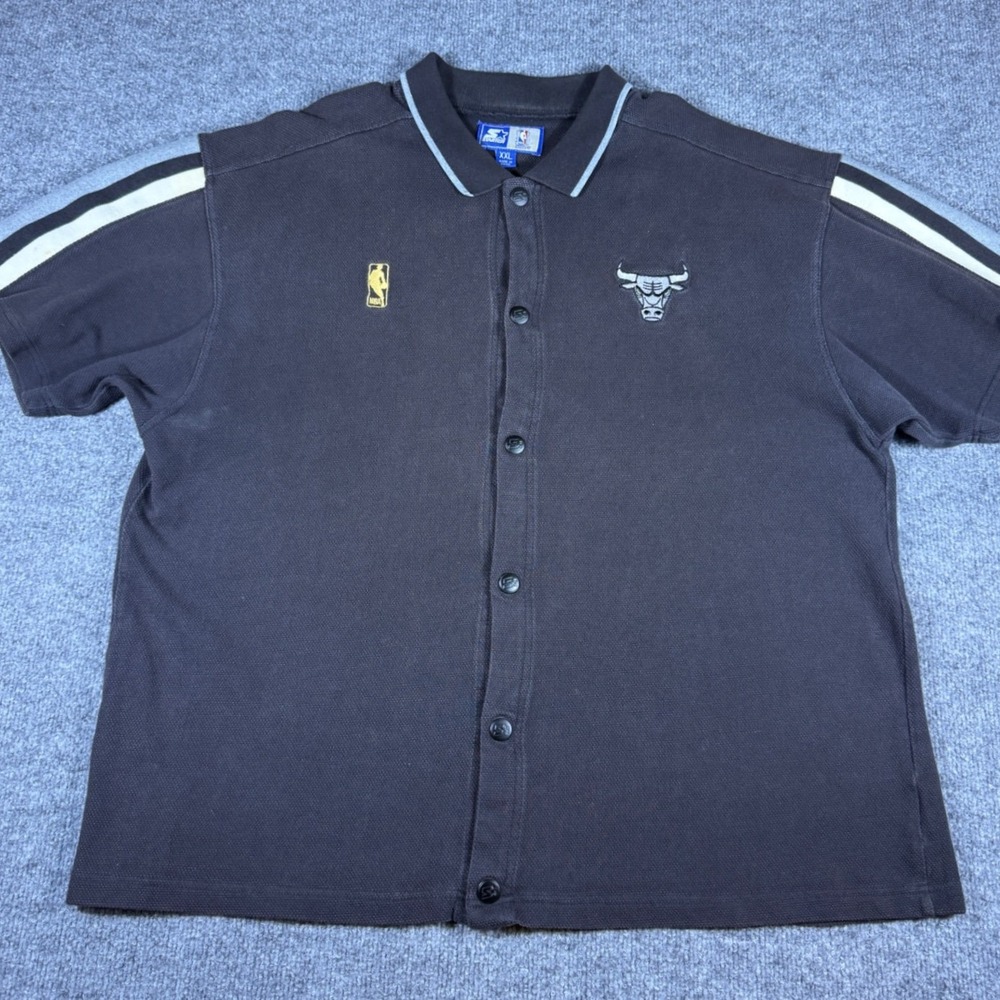 Vintage 1996-97 Starter Chicago Bulls NBA 50th Anniversary Polo Shirt XXL